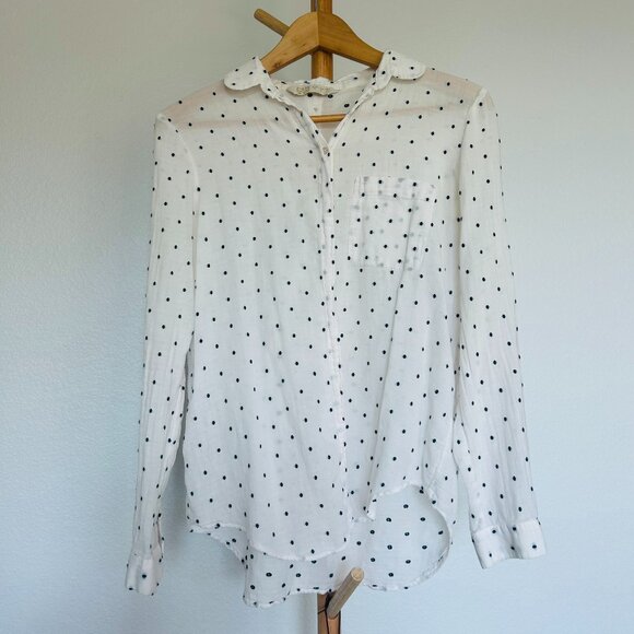 Zara Long Sleeve Polka Dot Shirt - Picture 1 of 6